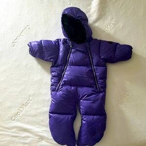 FINGER IN THE NOSE Baby Unisex 6-12M Purple Snowbird Down Bunting Snowsuit
